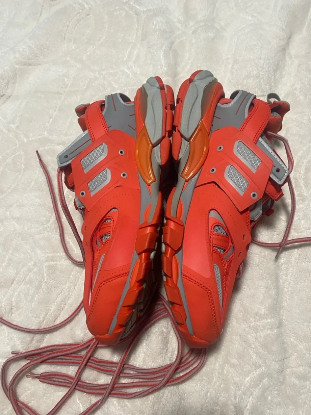 Balenciaga Orange Gray Layered Track Sneakers - Picture 11 of 16